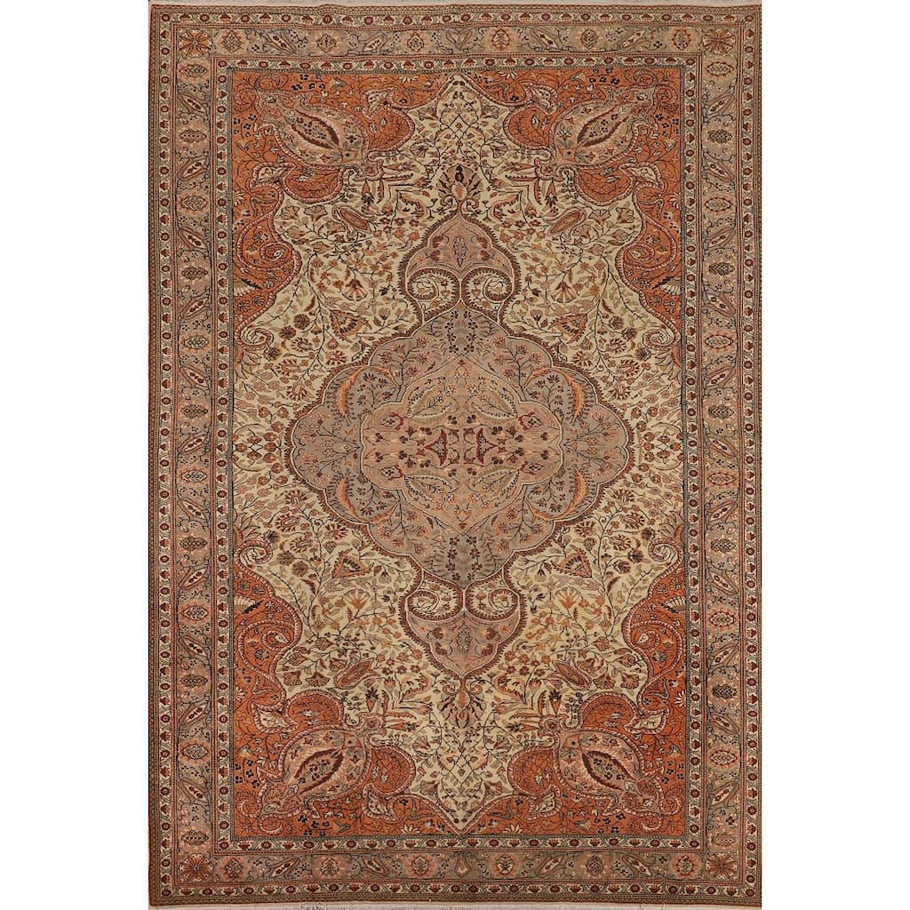 Hand Knotted Oriental 100% Wool Carpet Transitional Floral Beige & Ivories Anatolian Area Rug - 11' 8'' X 8' 6''