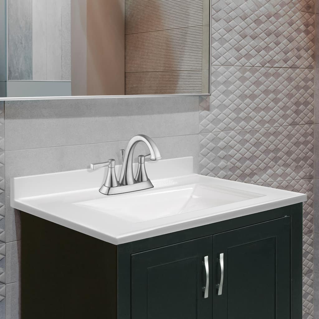 Camilla Cultured Marble Centerset Mount Rectangle Singe Bowl Vanity Top