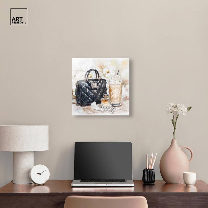 Trinkets and White Floral Acrylic by Art Remedy, Ready to Hang
