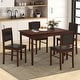 preview thumbnail 2 of 7, Gymax 5 PCS Dining Table Set for 4 w/Rubber Wood Legs Upholstered Seat