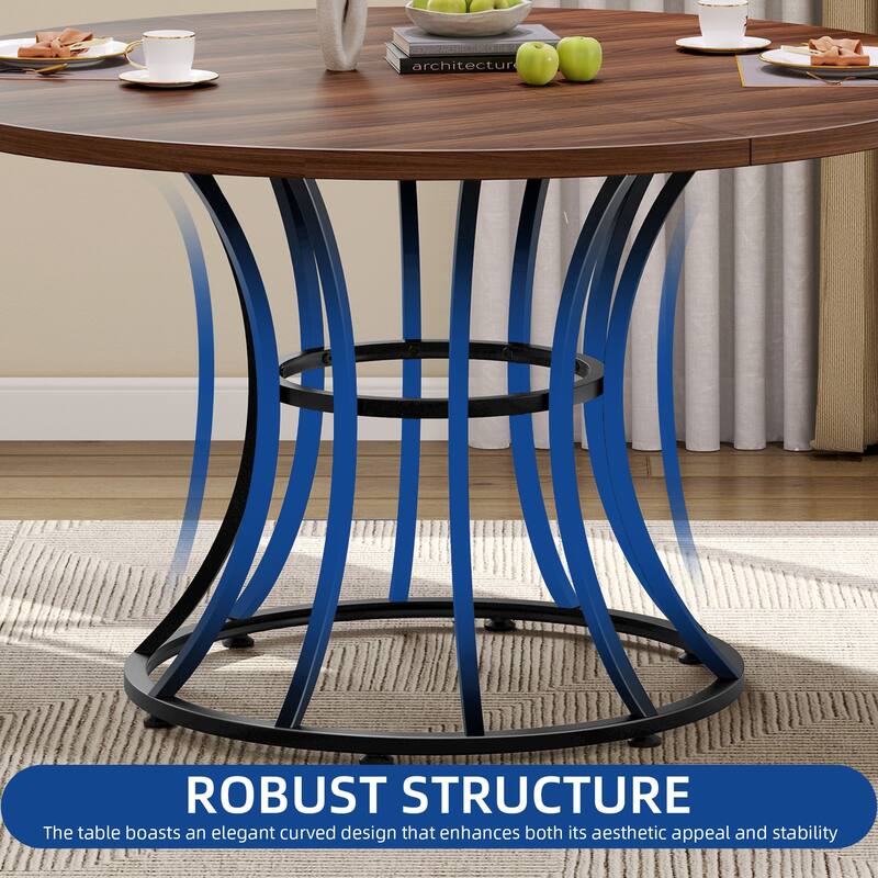 Moasis Modern Faux Marble 45" Large Round Dinning Table for 4-6 People
