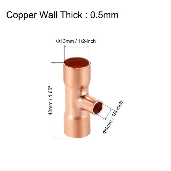 Shop 1 4 X 1 2 Copper Tee Copper Pressure Pipe Fitting For