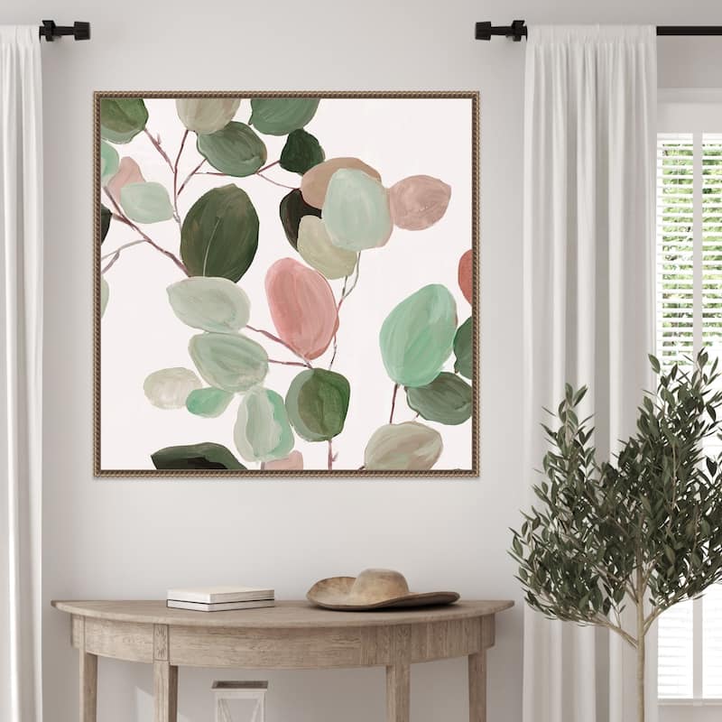 Floral Symphony in Soft Hues by PI Studio Framed Canvas Wall Art Print