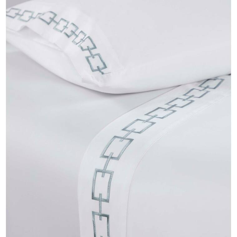 Blue Nile Mills Aura Cotton Chain Links Embroidered Bed Sheet Set
