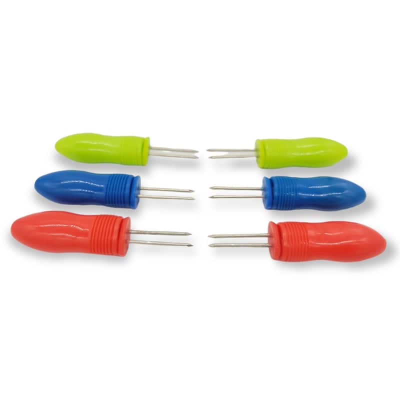 Handy Housewares 6 Piece Jumbo Corn Holders Corn Cob Skewers Handle Set