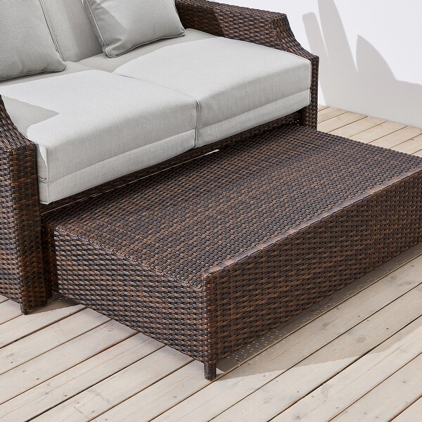 Martha stewart sunnyside daybed dark brown wicker with beige olefin cushions discount