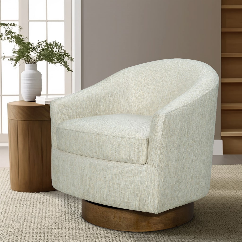 Madison Park Ashton Upholstered Swivel Chair with Wood Base
