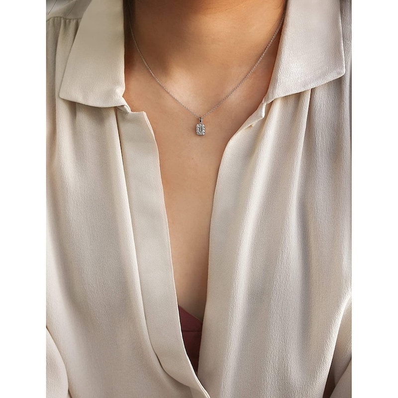 Annello by Kobelli 14K Gold Baguette Diamond Necklace (GH/I)