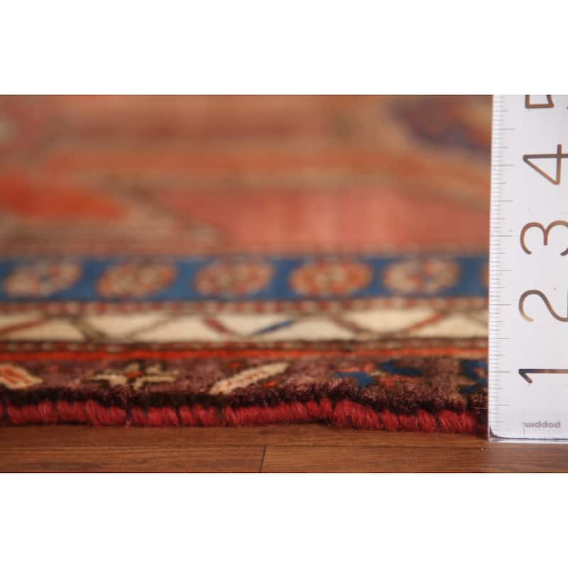Vegetable Dye Orange Ardebil Persian Runner Rug Handmade Wool Carpet - 4'2"x 10'8"