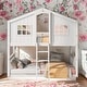 preview thumbnail 2 of 12, Modren Twin Over Twin House Bunk Bed With Ladder And Solid Construction For Bedroom