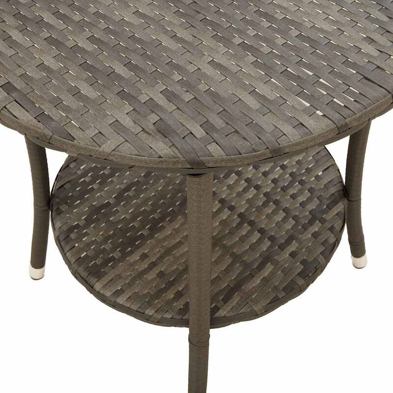 vidaXL Reclining Patio Chairs 2 pcs with Table Gray Poly Rattan - 21.5" x 23" x 36.2"
