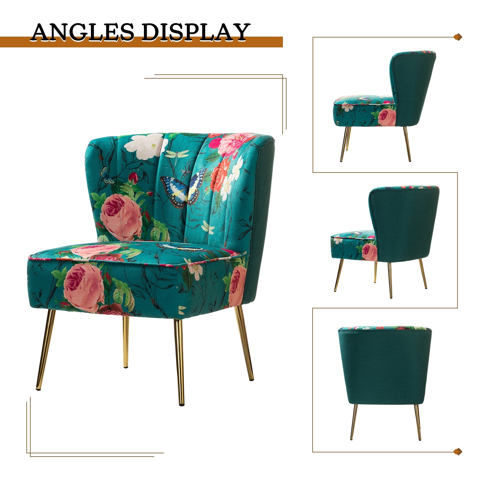 Almira Contemporary Upholstered Armless Side Chair with Tufted