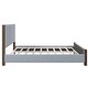 preview thumbnail 8 of 7, Queen Size Upholstered Platform Bed Frame with Solid Wood Legs,Blue