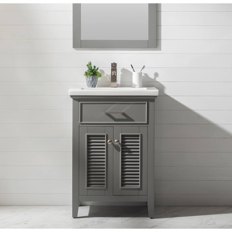 Design Element Cameron 24" Single Sink Vanity In Gray