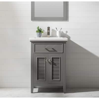 Design Element Cameron 24" Single Sink Vanity In Gray