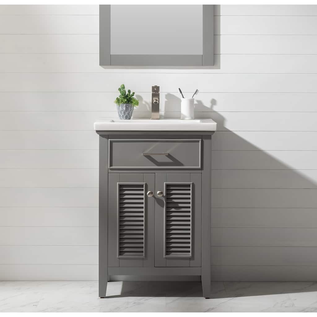 Design Element Cameron 24" Single Sink Vanity In Gray