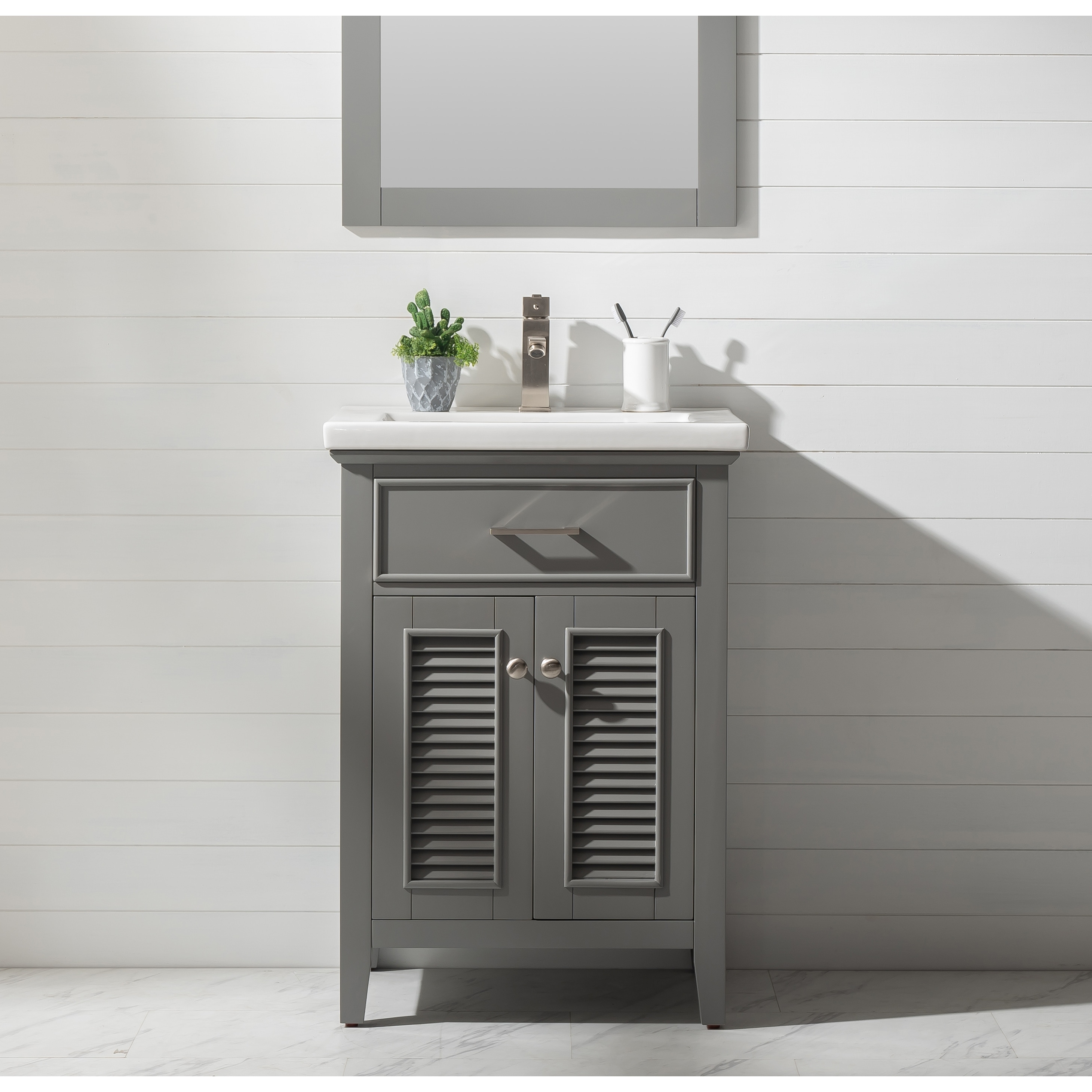 Design Element Cameron 24" Single Sink Vanity In Gray