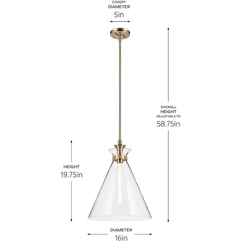 Kichler 52775CLR Laria 16" Wide Pendant