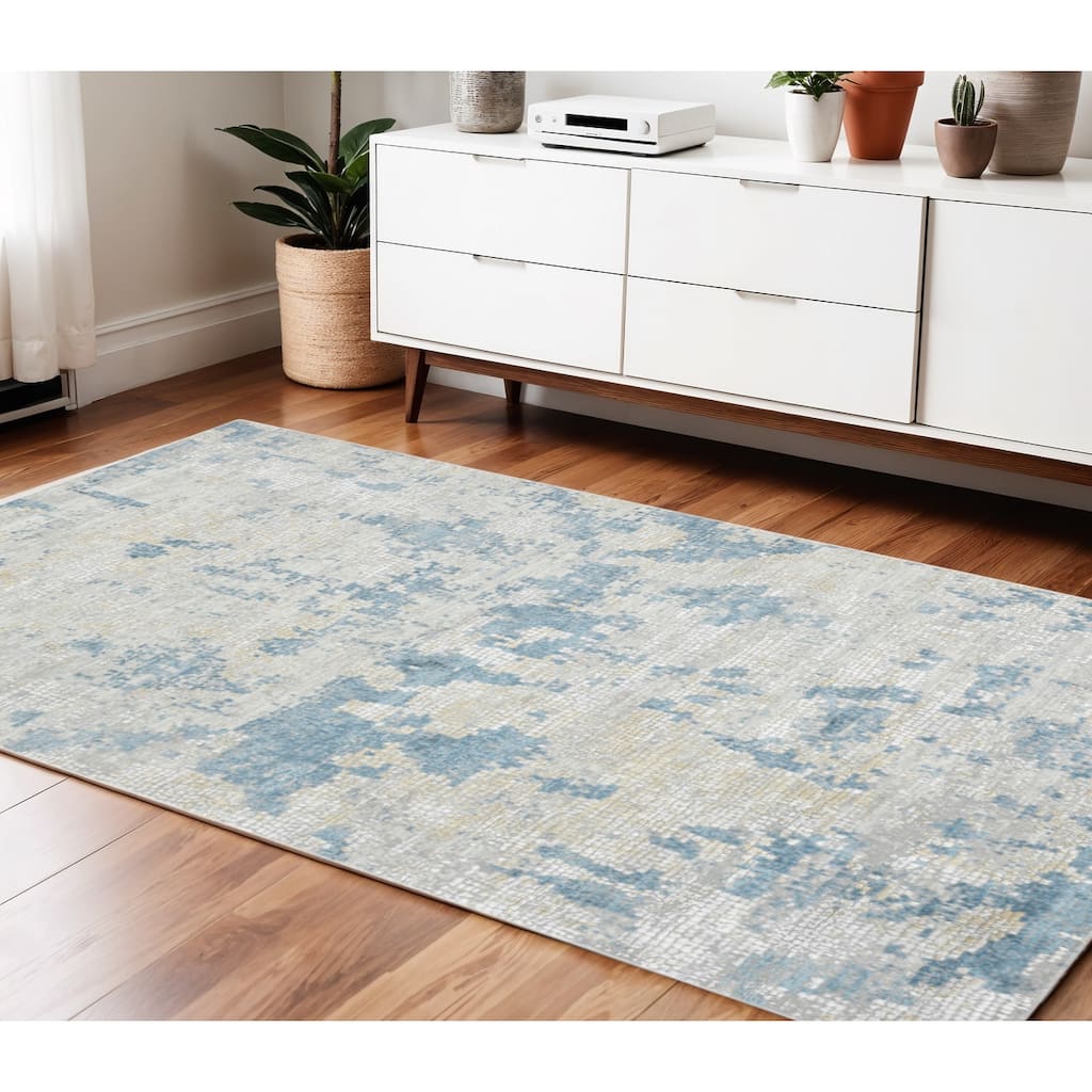 HomeRoots Abstract Contemporary Rectangle Area Rug - 72.00 in. x 49.00 in. x 0.25 in.