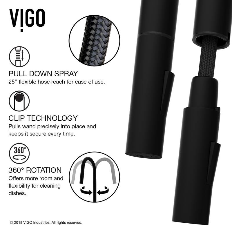 VIGO Greenwich Pull-Down Spray Kitchen Faucet