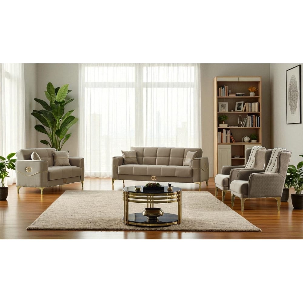 Sampdoria 4 Pieces Living Room Sets 1 Sofa 1 Loveseat 2 Chair