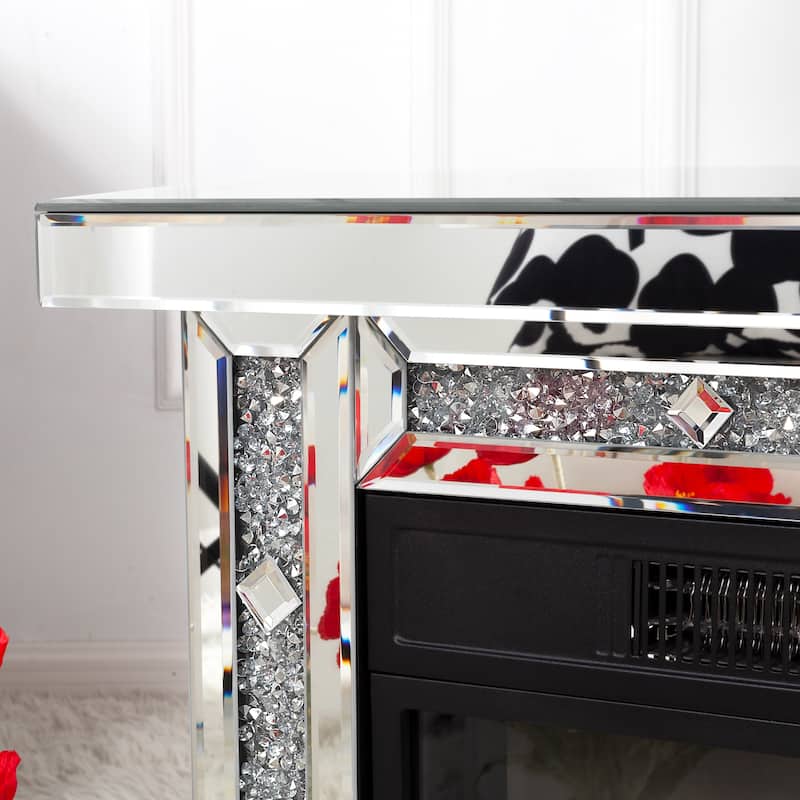 29.13'' W Modern Electric Fireplace with Mirrored Mantel