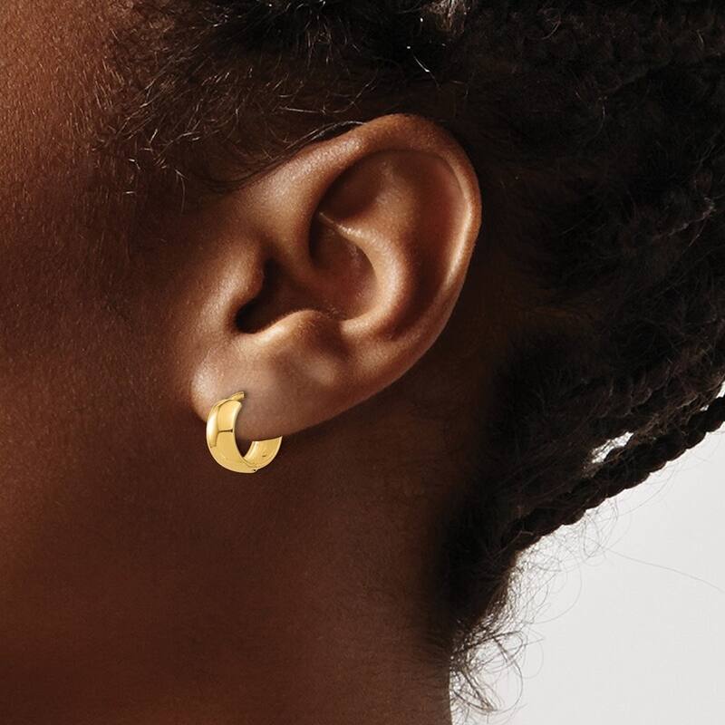 Curata 14k Yellow Gold Polished Hinged Hoop Earrings - 11.5x12mm