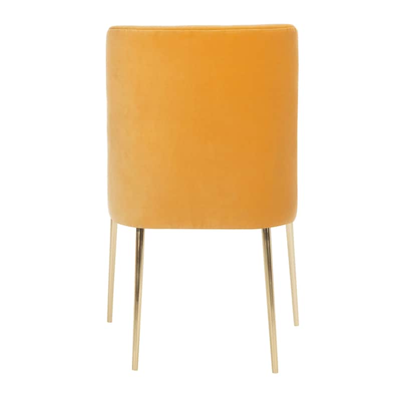SAFAVIEH Couture Melonie Velvet Accent Chair - Mustard / Brass - 28"x23"x35.3" - 28" W x 23" D x 35" H - 28Wx23Dx35H