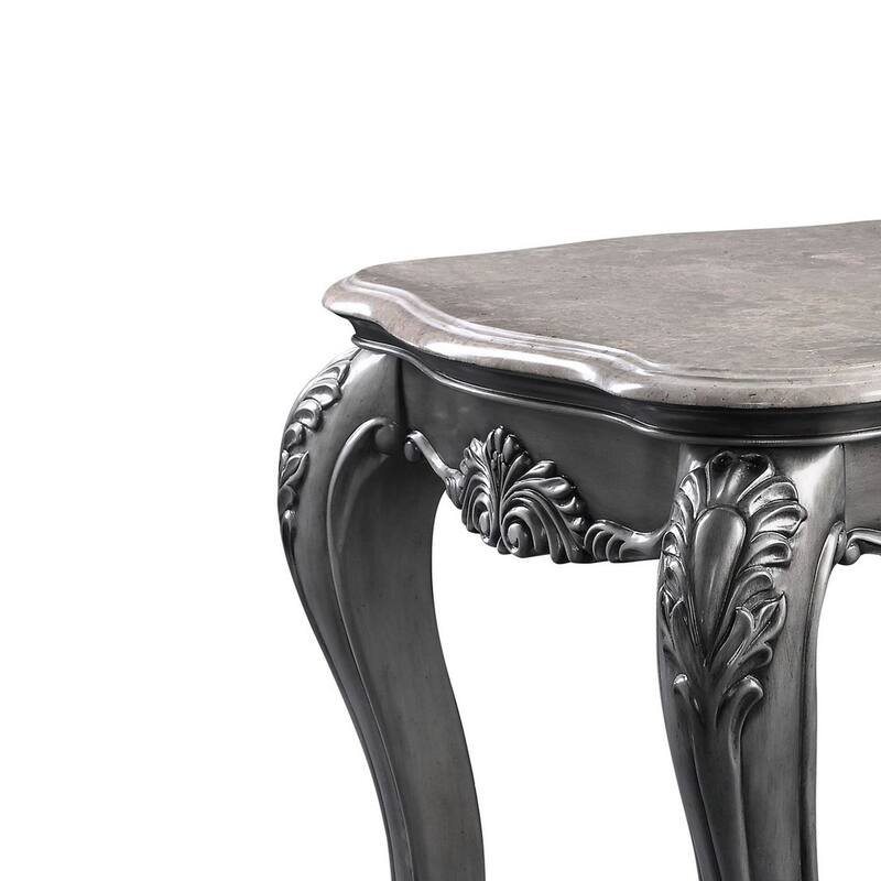 26 in. Gray Rectangle Wood End Table, Sturdy Build End Side Table for Living Rooms