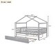 preview thumbnail 8 of 50, Full Size Wooden House Bed With Twin Size Trundle