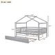 preview thumbnail 69 of 98, Twin/Full Wooden House Bed with Trundle - Solid Wood Design