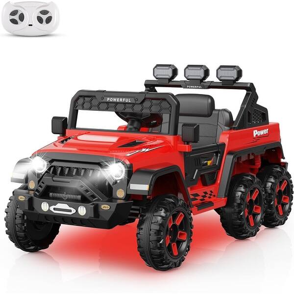 slide 2 of 26, Ride on Car with 6 EVA Wheels&4WD, 24V Battery Powered Electric Car for Ages 3-6 Kids Red