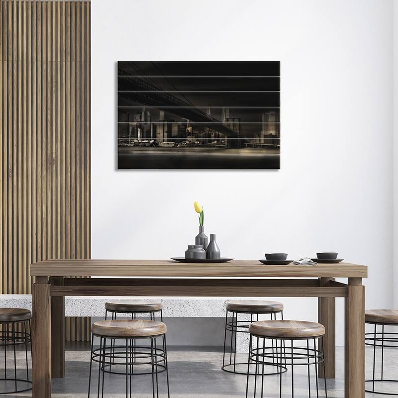 Gotham City Print On Wood by Peter Futo - Multi-Color