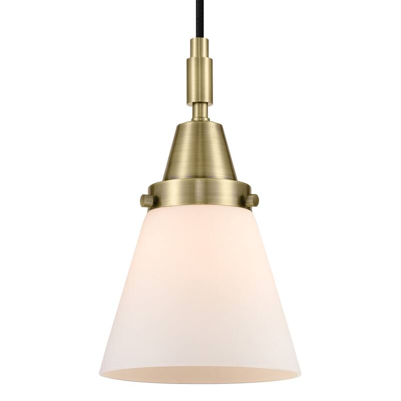 Innovations Lighting 447-1P-G61 Cone 6" Wide Mini Pendant with Matte - Antique Brass