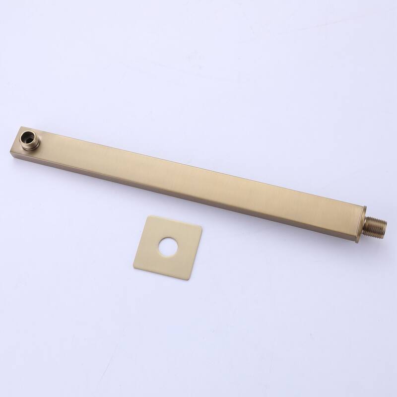 Brushed Gold Square Double Handle Bathroom Shower Set with Balance Valve