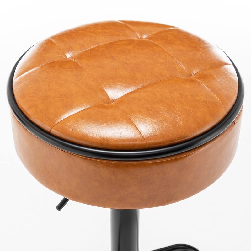 Round Storage Bar Stool Set of 2