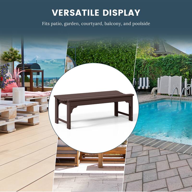Polytrends Laguna Hdpe All Weather Outdoor Patio 48" Bench