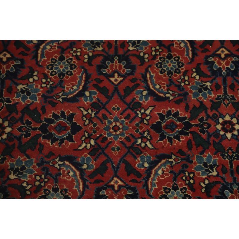 Hand Knotted Oriental Kork Wool Carpet Traditional Floral Oranges & Rust Tabriz Area Rug - 15' 0'' X 6' 2''