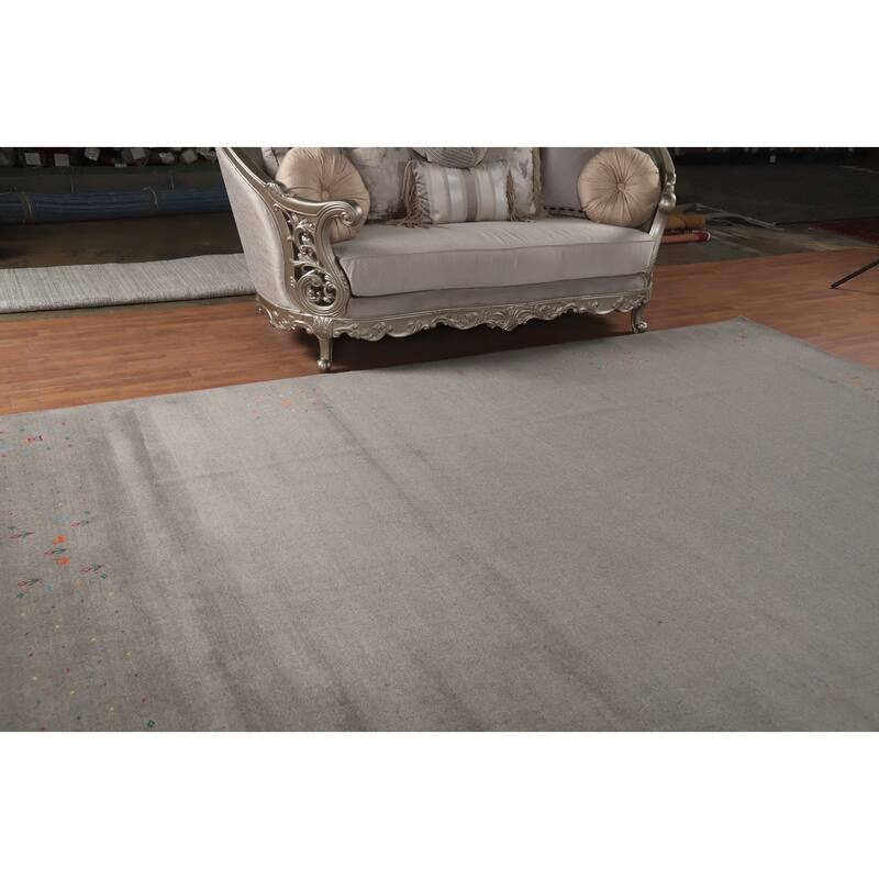 Hand Knotted Oriental 100% Wool Carpet Tribal Tribal Greys & Charcoal Gabbeh Area Rug - 12' 1'' X 9' 1''