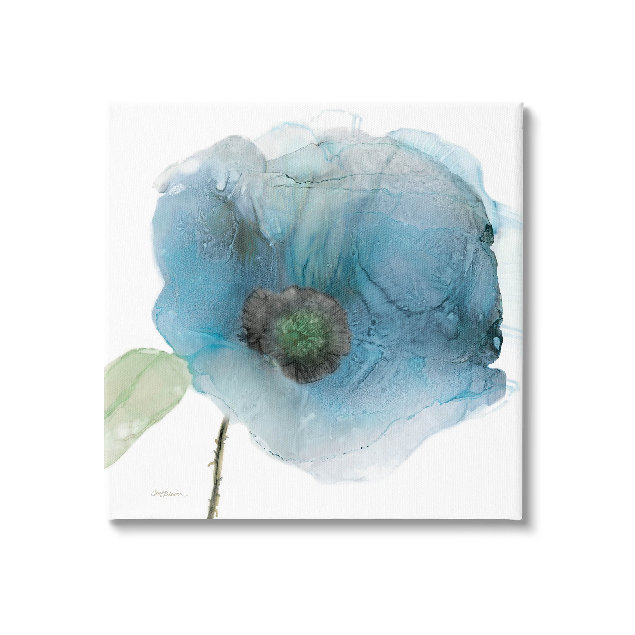 Stupell Abstract Blue Flower Shape Canvas Wall Art, Design by Carol Robinson