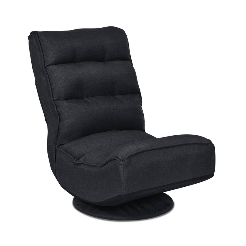 360-Degree Swivel Floor Chair with Foldable Design and Adjustable Backrest