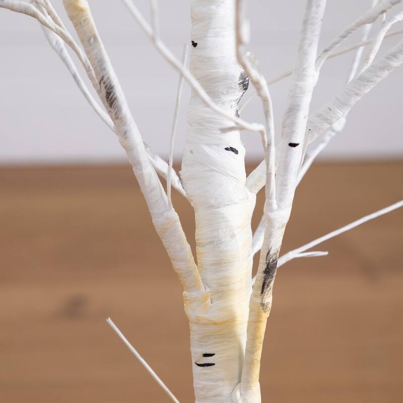Pre-Lit Birch Artificial Christmas Tree - 4' - Warm White LED Lights