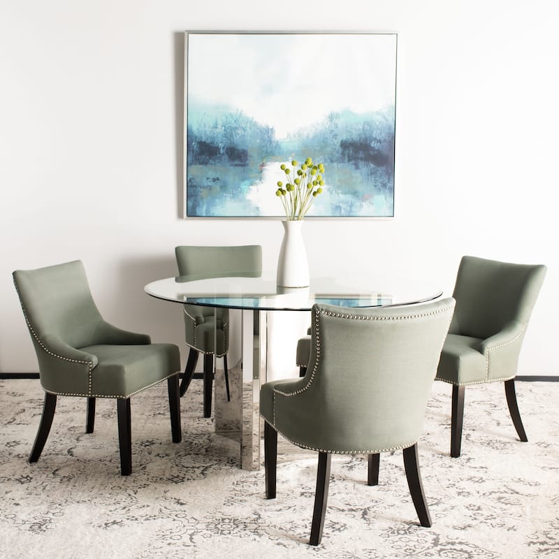 SAFAVIEH Alexia Dining Chair (Set of 2) - 22"W x 25"D x 35"H - Sea Mist/Espresso - Single