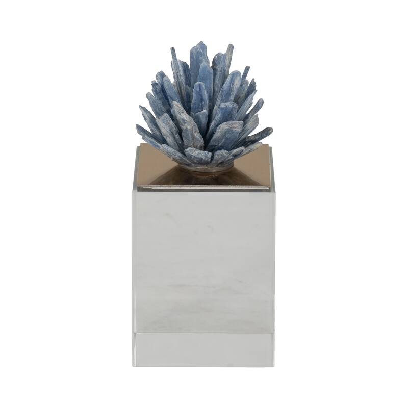 Sagebrook Home Julia Blue Stone Crystal Block, Perfect for Decor