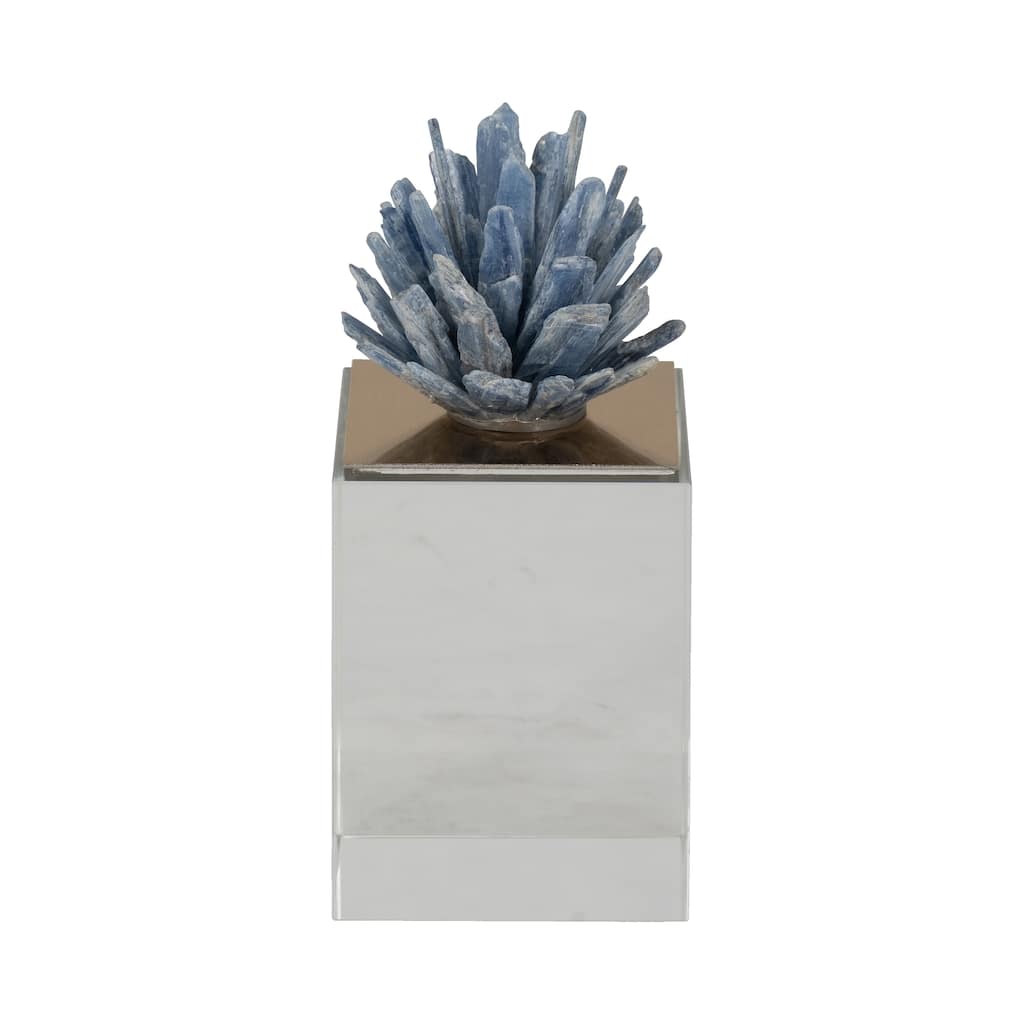 Sagebrook Home Julia Blue Stone Crystal Block, Perfect for Decor