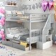 preview thumbnail 1 of 19, Full over Full Bunk Bed with Two Drawers and Storage,With Two Drawers And Storage,Easy To Access，Gray Gray