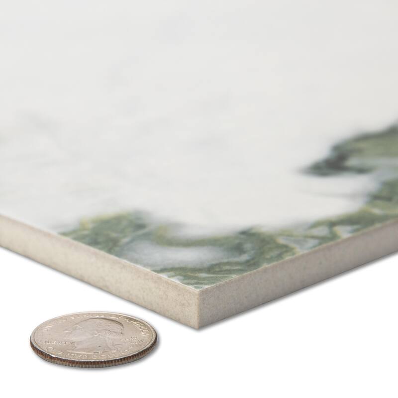 Merola Tile Touche Jade 11-3/4" x 23-1/2" Porcelain Floor and Wall Tile