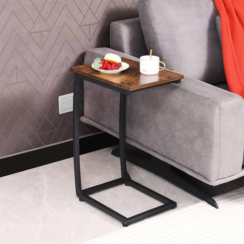 C Shaped End Table Side Table - 15.4"D x 11.4"W x 23.2"H
