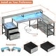 preview thumbnail 60 of 65, Reversible L Shaped Computer Desk with File Drawer & Monitor Stand & Power Outlet & LED Strip, Home Office Desk Corner Desk