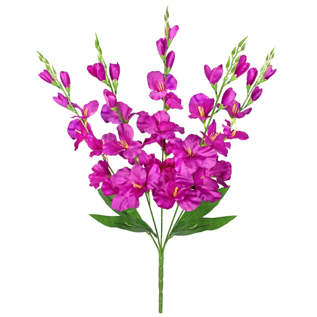 Set of 2 Lavender Purple Artificial Gladiolus Flower Stem Bush Bouquet 27in - 27" L x 13" W x 13" DP - 27" L x 13" W x 13" DP